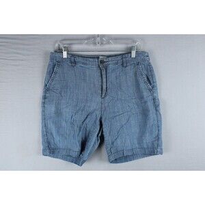 A New Day Women's Cotton Chambray Shorts Size 10 Pockets 7" Inseam Summer Casual